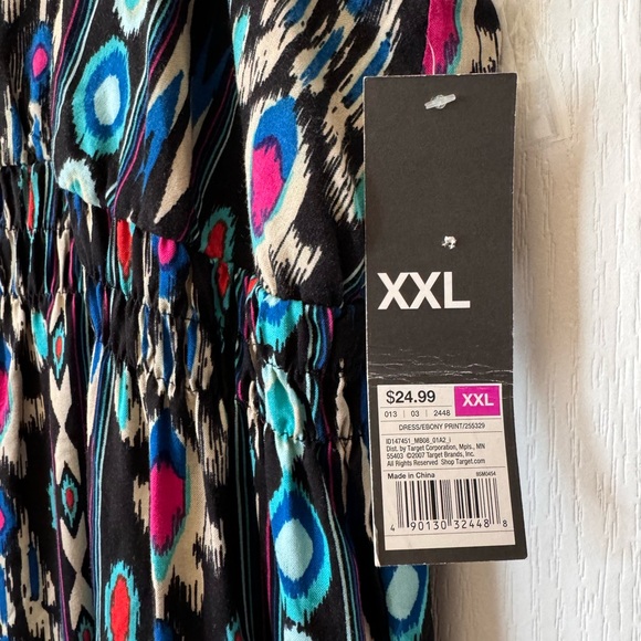 HALTER DRESS MOSSIMO. TIES ON BACK, ELASTIC WAIST, FLOWY RUFFLED HEM. BOHO. NWT - Picture 5 of 14